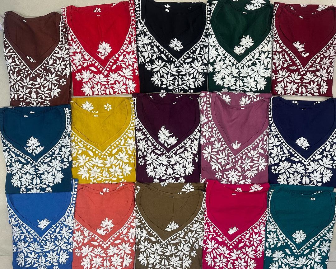 Ayesha Premium Chikankari Short Kurti