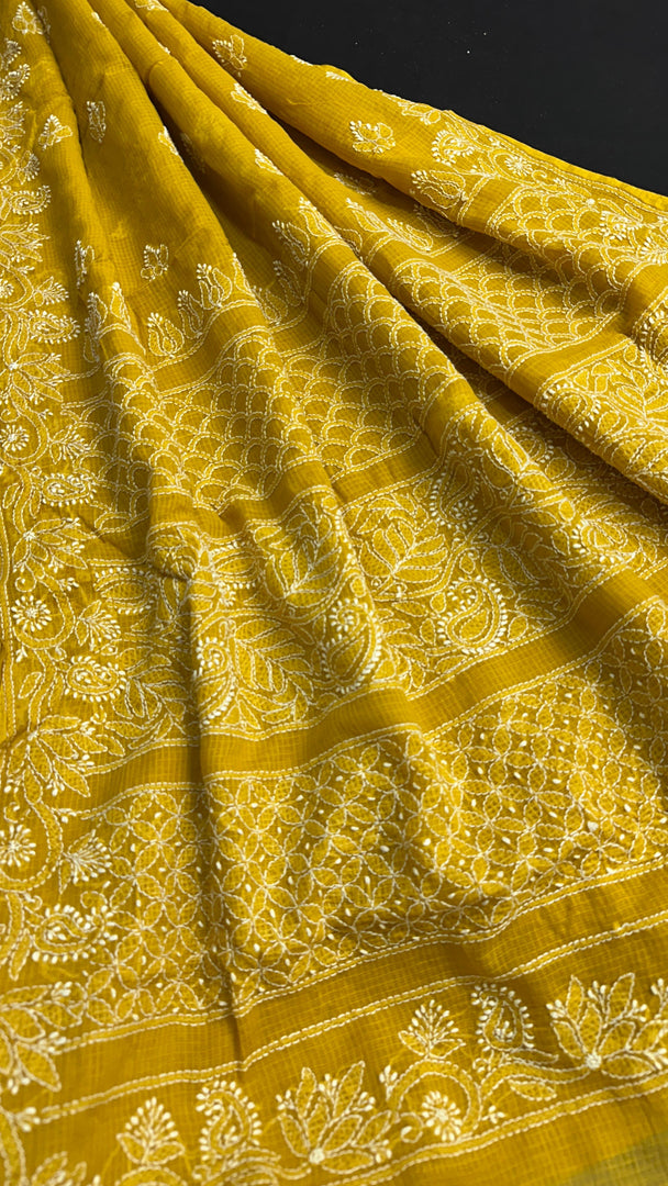 Jogini Kota Doria Chikankari Saree