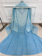 Rashmika Soft Mul Cotton Premium Anarkali - The Lucknowi Chikan 