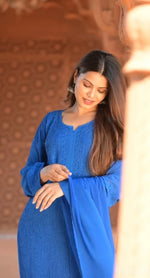 Load image into Gallery viewer, Anushka Premium Viscose Kurti Set - The Lucknowi Chikan 