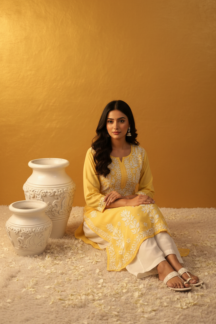 Sanjh Premium Modal Chikankari Kurta