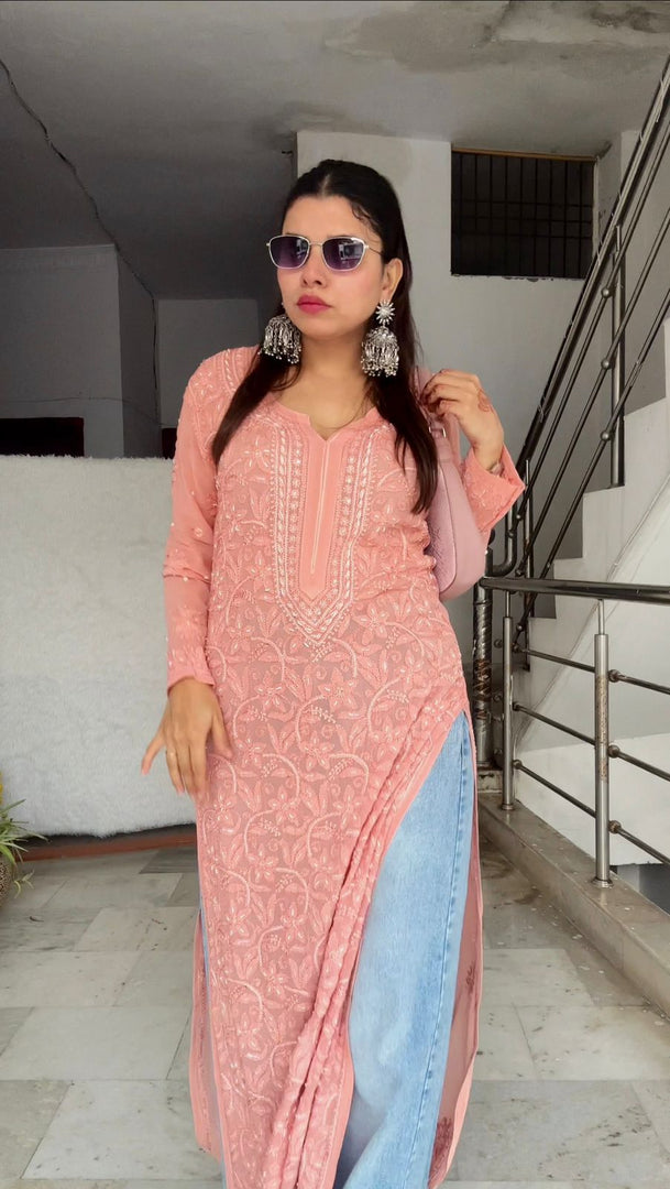 Kahkashan Pearl Viscose Long Kurta