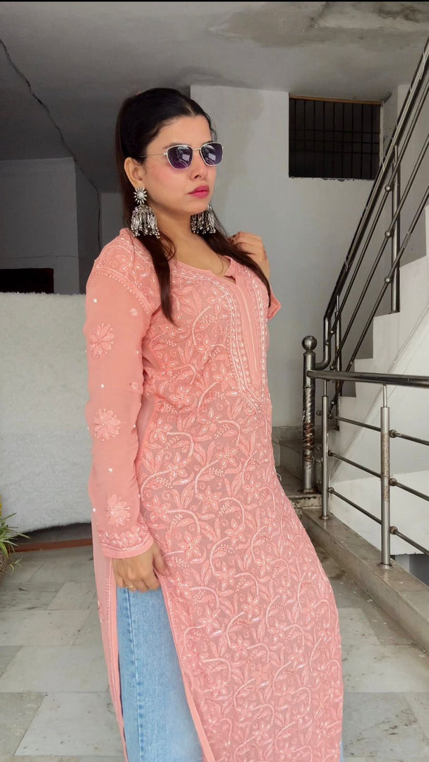 Kahkashan Pearl Viscose Long Kurta