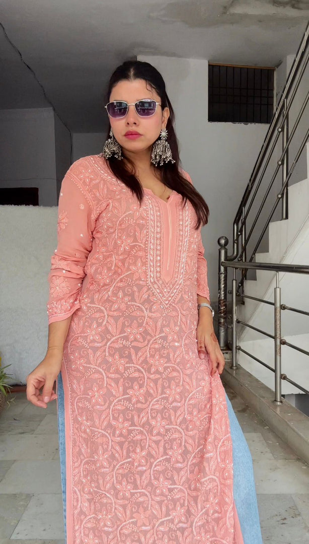Kahkashan Pearl Viscose Long Kurta