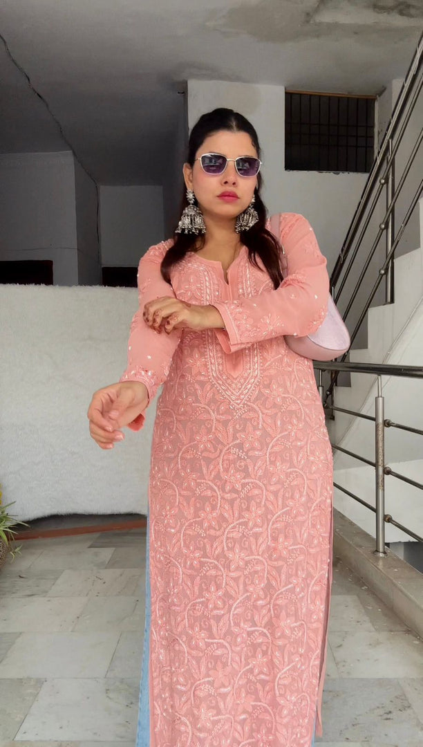 Kahkashan Pearl Viscose Long Kurta