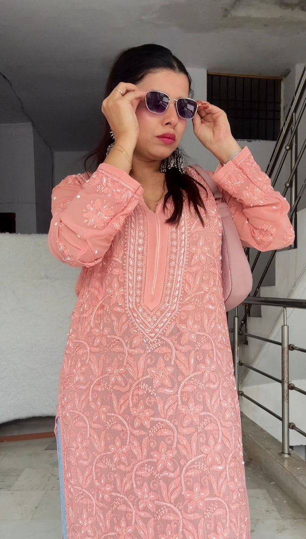 Kahkashan Pearl Viscose Long Kurta