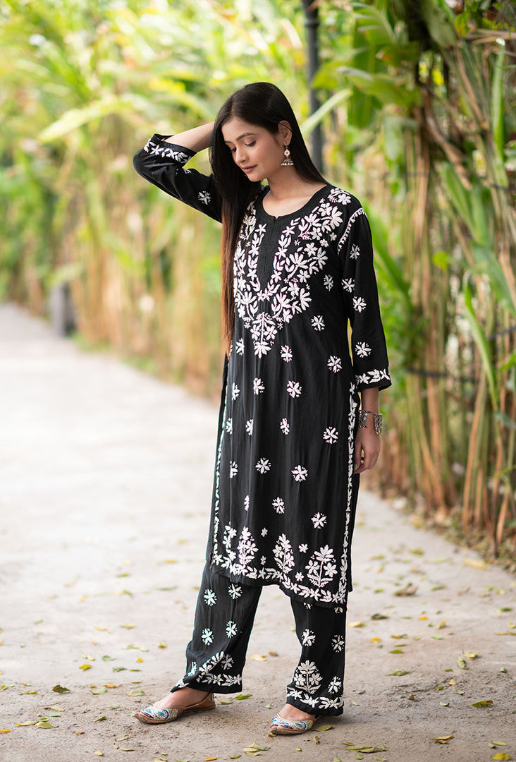 Daniya Modal Chikankari Kurti Set - The Lucknowi Chikan 