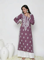 Load image into Gallery viewer, Heer Rayon Chikankari Straight Kurti
