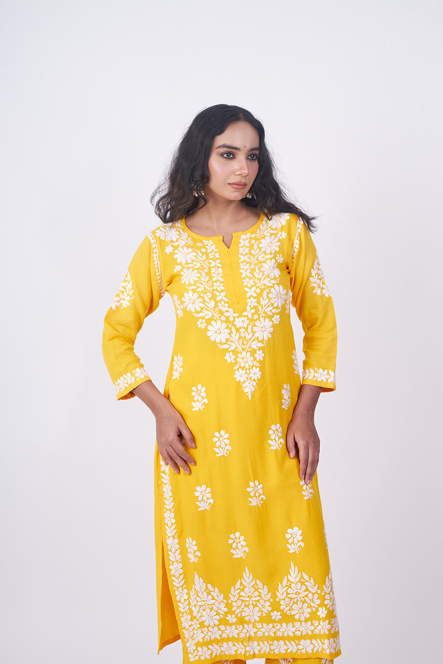 Surbala Modal Chikankari Kurti Set