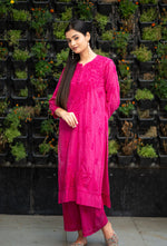 Load image into Gallery viewer, Hayat Chikankari Kurti Set Pink