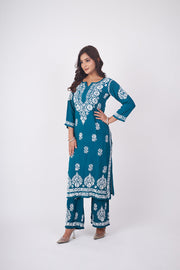 Surbala Modal Chikankari Kurti Set