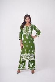 Surbala Modal Chikankari Kurti Set