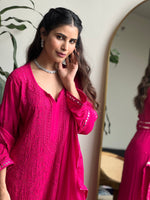 Load image into Gallery viewer, Gulnihal Viscose Premium Chikankari Kurti Set - The Lucknowi Chikan 