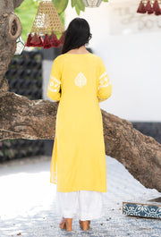 Malhar Rayon Long Chikankari Kurti