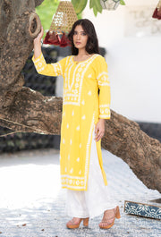 Malhar Rayon Long Chikankari Kurti