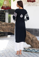 Load image into Gallery viewer, Malhar Rayon Long Chikankari Kurta
