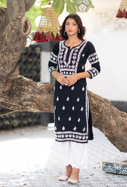 Malhar Rayon Long Chikankari Kurta