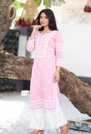 Malhar Rayon Long Chikankari Kurti