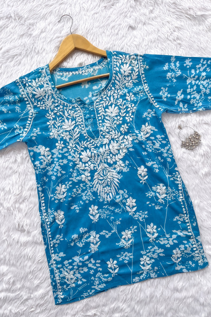 Gulnihal Mul Mul Chikankari Short Kurti