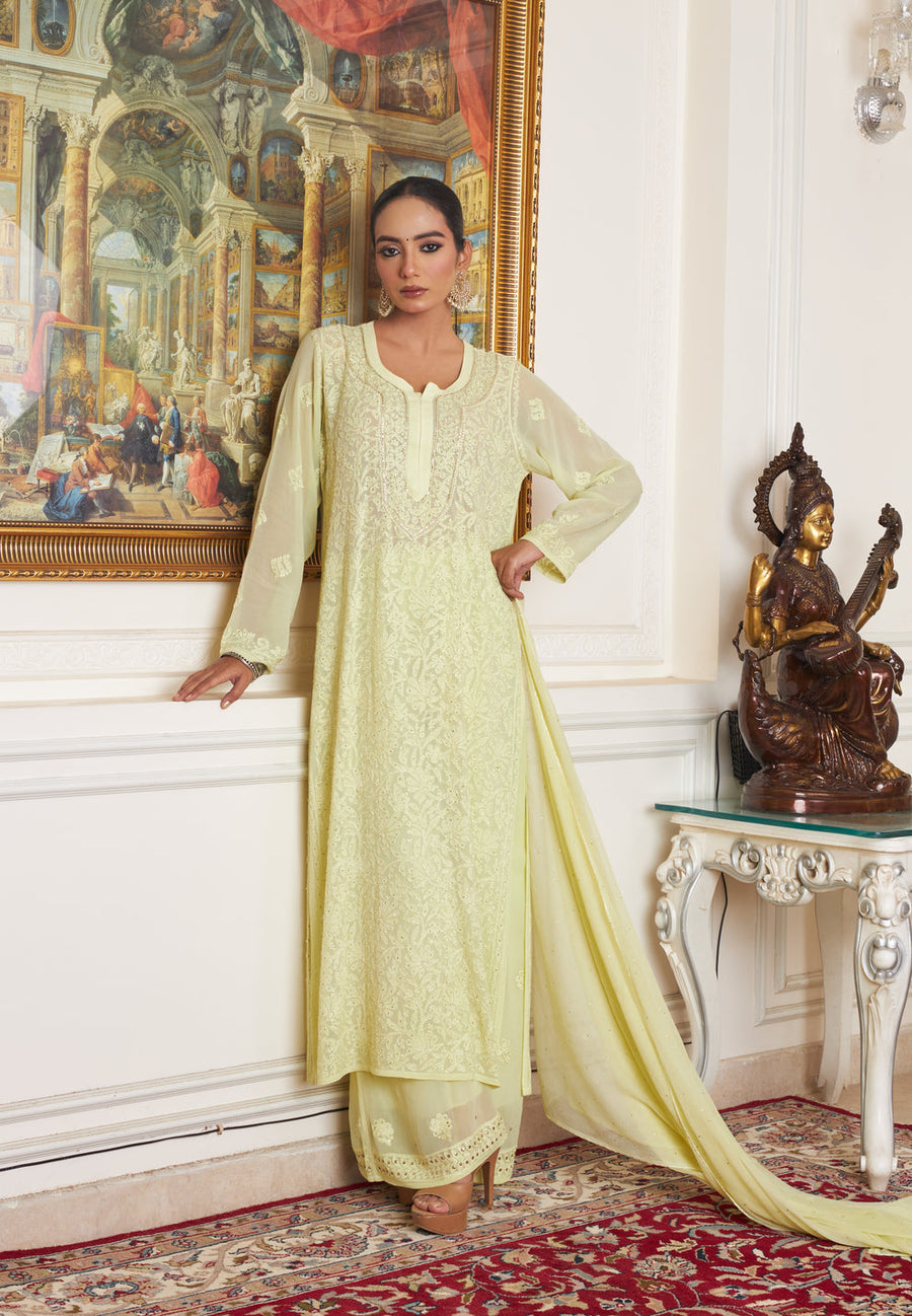 Nagma Premium Chikankari Mukaish Viscose Set