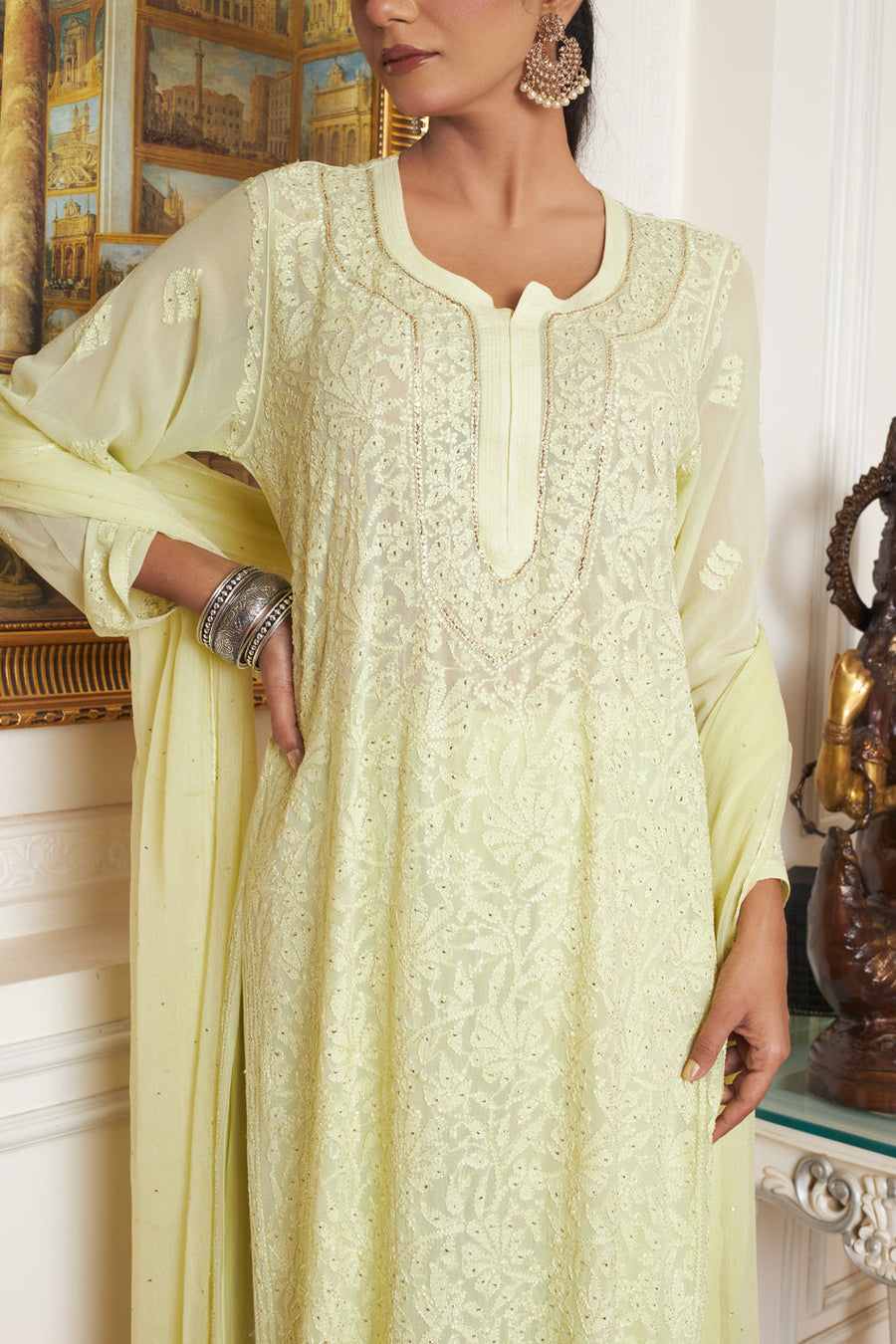 Nagma Premium Chikankari Mukaish Viscose Set