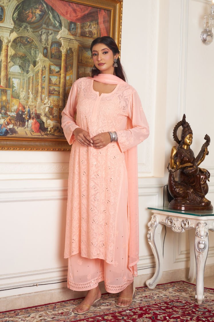 Nagma Premium Chikankari Mukaish Viscose Set