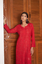 Load image into Gallery viewer, Rakul Preet Viscose Mukaish Chikankari Kurti
