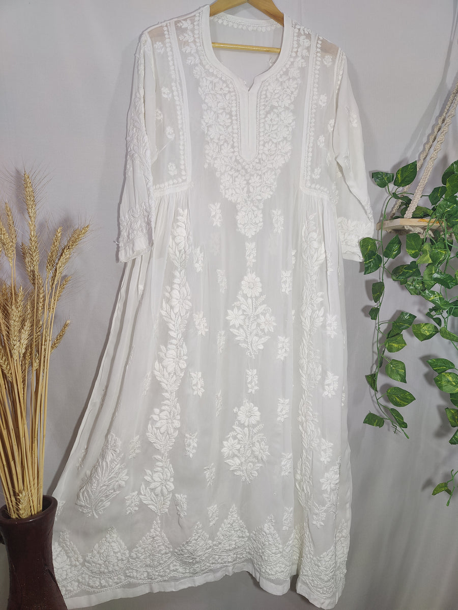 Sneh Premium Viscose Chikankari Gown