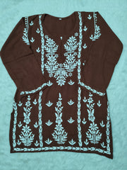 Ayesha Premium Chikankari Short Kurti - The Lucknowi Chikan 