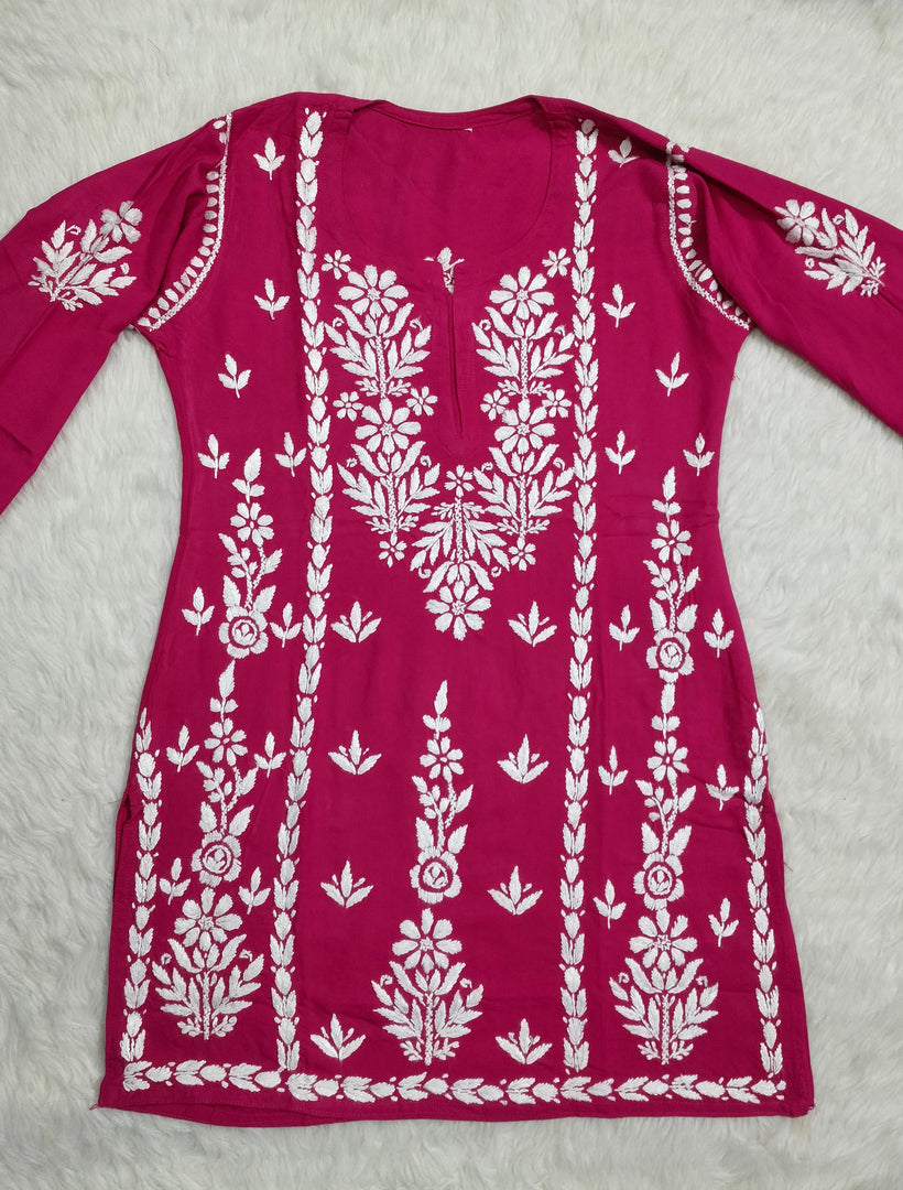 Ayesha Premium Chikankari Short Kurti - The Lucknowi Chikan 