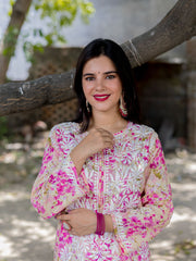 Sonu Kakkar Styled Mulmul Chikankari Kurta