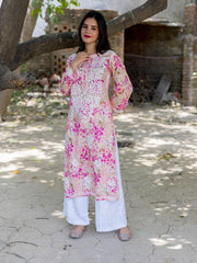 Sonu Kakkar Styled Mulmul Chikankari Kurta