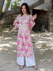 Sonu Kakkar Styled Mulmul Chikankari Kurta