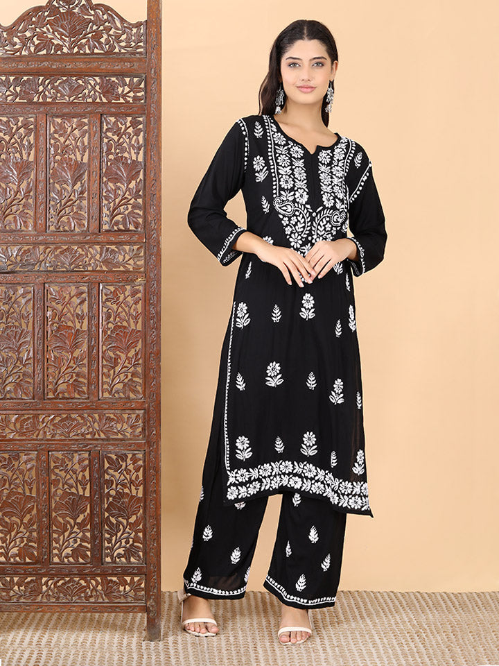 Malhar Modal Chikankari Kurti Set