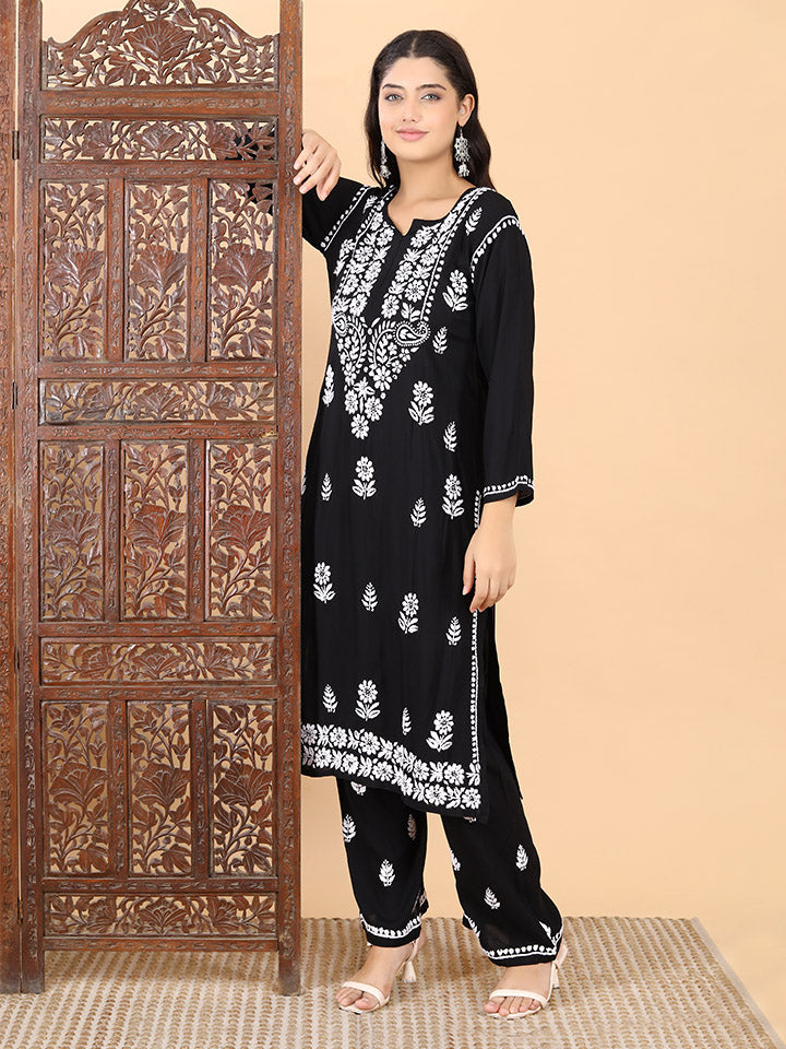 Malhar Modal Chikankari Kurti Set