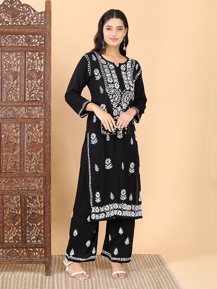 Malhar Modal Chikankari Kurti Set