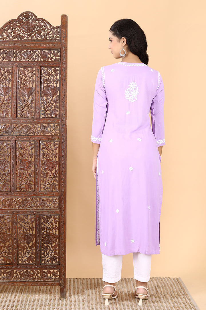Heer Rayon Long Chikankari Kurti