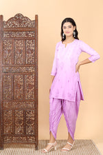 Load image into Gallery viewer, Sadagi Chanderi Chikankari Dhoti Set
