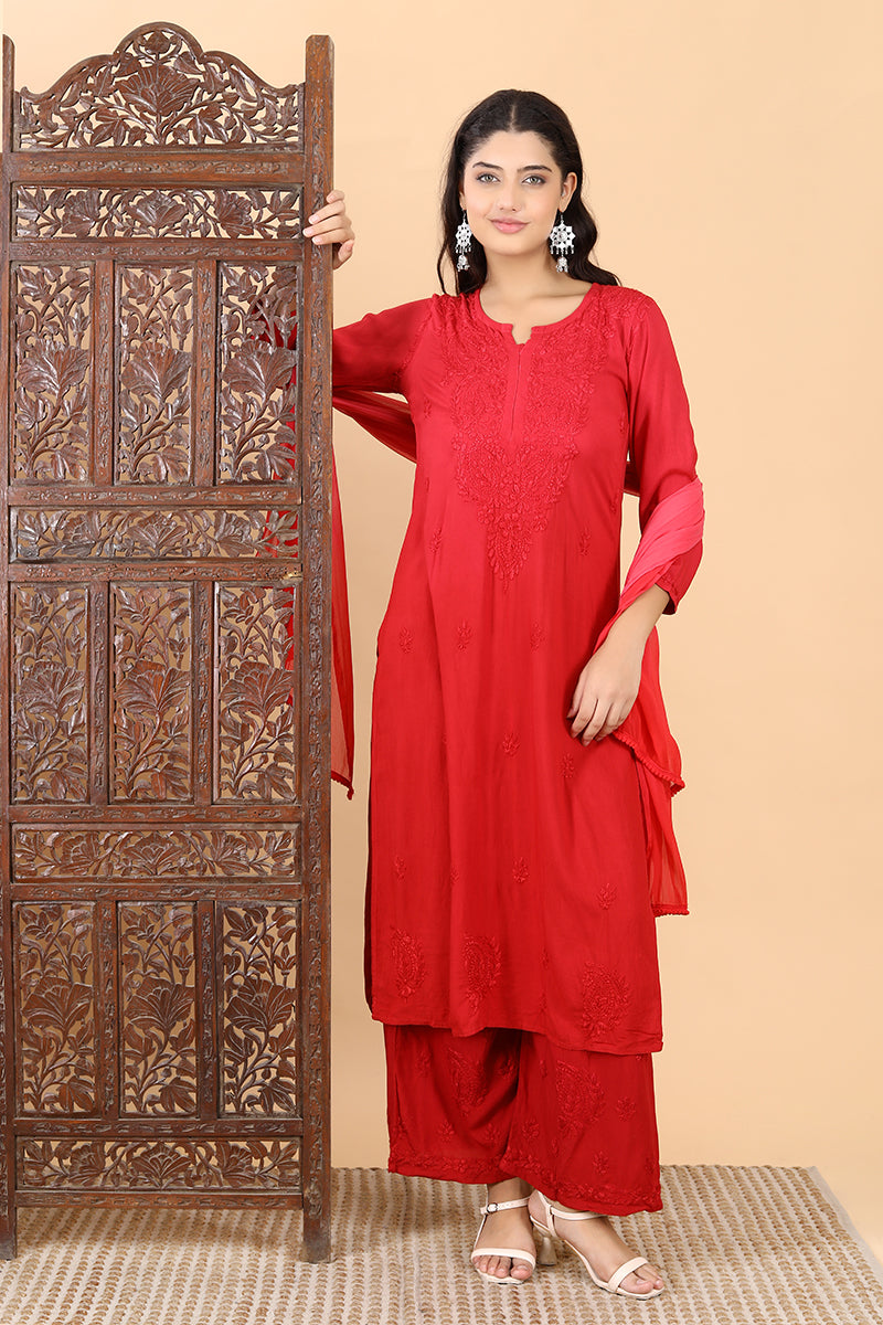 Bahar Chikankari Ombre Dyed Kurti Set