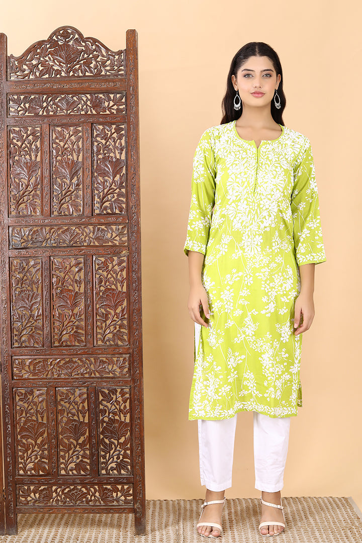 Zainab Chikankari Mulmul Straight Kurti