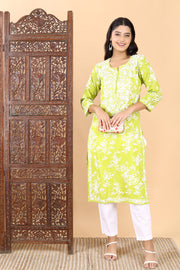 Zainab Chikankari Mulmul Straight Kurti