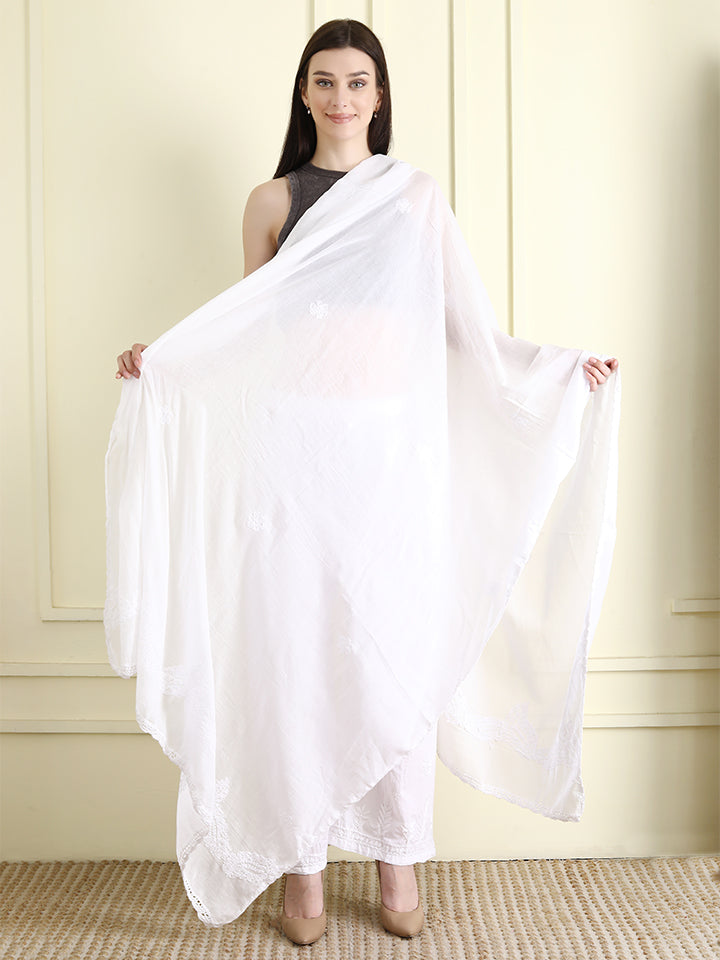 Handcrafted Chikankari Dupatta