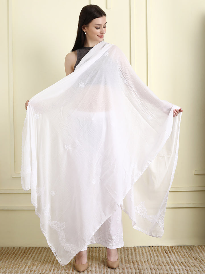 Handcrafted Chikankari Dupatta