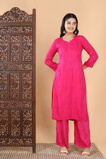 Load image into Gallery viewer, Palak Modal Dyed Premium Chikankari Kurti Set
