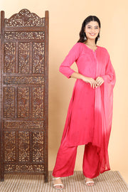 Bahar Chikankari Ombre Dyed Kurti Set