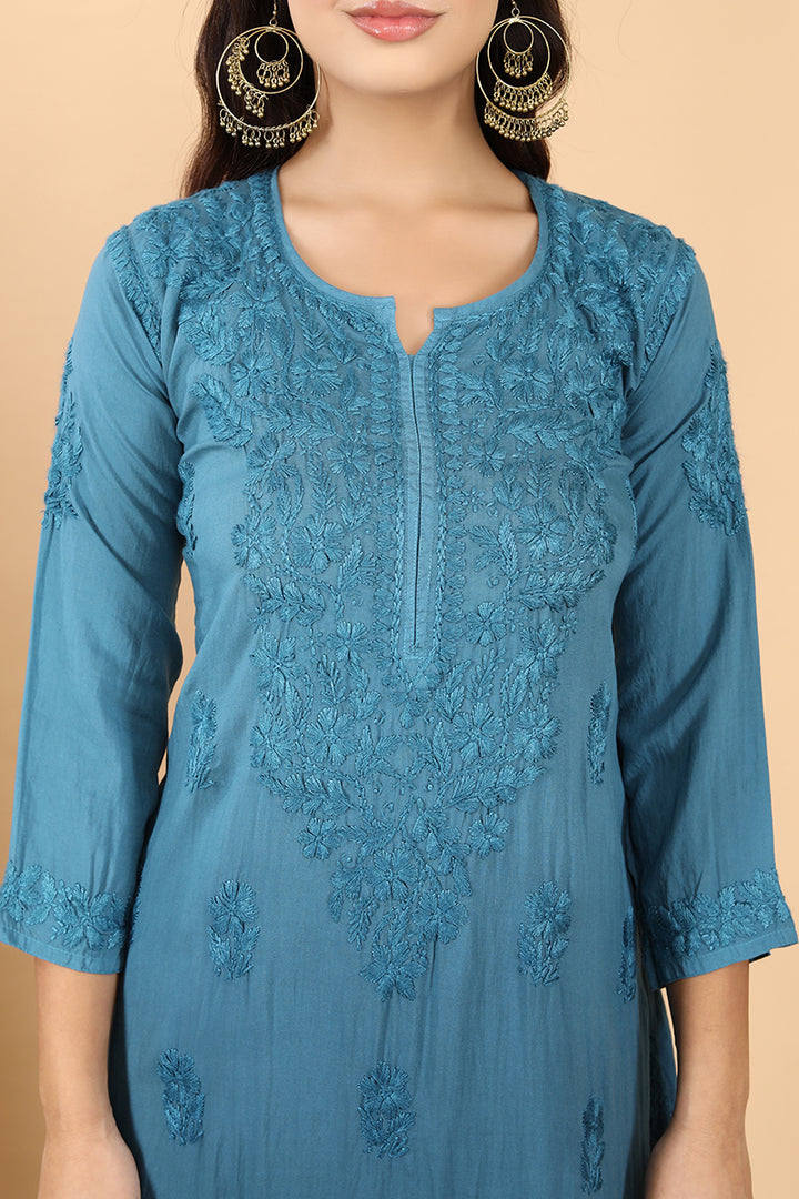Morni Modal Chikankari Kurti Set
