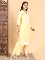 Malhar Modal Chikankari Kurti Set