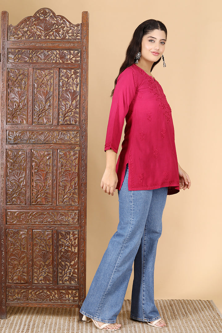 Vibha Ombre Chikankari Short Top