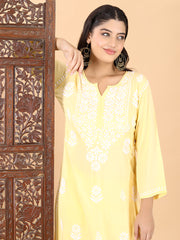 Malhar Modal Chikankari Kurti Set