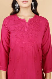 Vibha Ombre Chikankari Short Top
